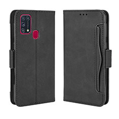 Funda de Cuero Cartera con Soporte Carcasa BY3 para Samsung Galaxy M31 Prime Edition Negro