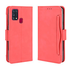 Funda de Cuero Cartera con Soporte Carcasa BY3 para Samsung Galaxy M31 Prime Edition Rojo