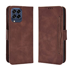 Funda de Cuero Cartera con Soporte Carcasa BY3 para Samsung Galaxy M53 5G Marron