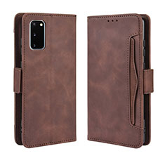 Funda de Cuero Cartera con Soporte Carcasa BY3 para Samsung Galaxy S20 5G Marron