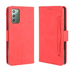 Funda de Cuero Cartera con Soporte Carcasa BY3 para Samsung Galaxy S20 FE 4G Rojo