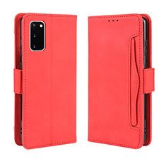 Funda de Cuero Cartera con Soporte Carcasa BY3 para Samsung Galaxy S20 Rojo