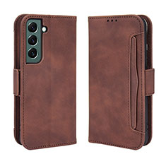 Funda de Cuero Cartera con Soporte Carcasa BY3 para Samsung Galaxy S22 5G Marron