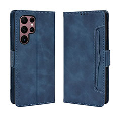 Funda de Cuero Cartera con Soporte Carcasa BY3 para Samsung Galaxy S23 Ultra 5G Azul