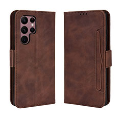 Funda de Cuero Cartera con Soporte Carcasa BY3 para Samsung Galaxy S23 Ultra 5G Marron