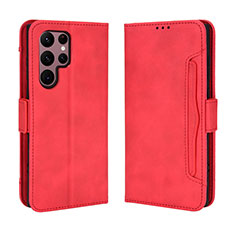 Funda de Cuero Cartera con Soporte Carcasa BY3 para Samsung Galaxy S23 Ultra 5G Rojo