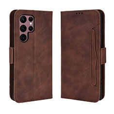 Funda de Cuero Cartera con Soporte Carcasa BY3 para Samsung Galaxy S25 Ultra 5G Marron