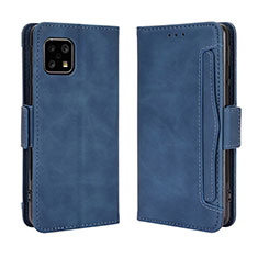 Funda de Cuero Cartera con Soporte Carcasa BY3 para Sharp Aquos Sense4 Azul