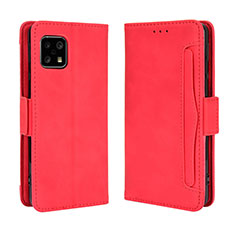 Funda de Cuero Cartera con Soporte Carcasa BY3 para Sharp Aquos Sense4 Lite Rojo