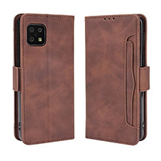 Funda de Cuero Cartera con Soporte Carcasa BY3 para Sharp Aquos Sense6 Marron