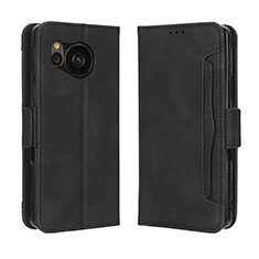 Funda de Cuero Cartera con Soporte Carcasa BY3 para Sharp Aquos Sense7 Plus Negro