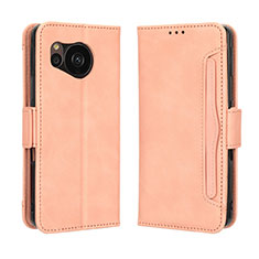 Funda de Cuero Cartera con Soporte Carcasa BY3 para Sharp Aquos Sense7 Plus Rosa