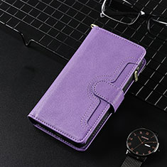 Funda de Cuero Cartera con Soporte Carcasa BY3 para Sharp Aquos Sense8 Morado