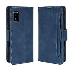 Funda de Cuero Cartera con Soporte Carcasa BY3 para Sharp Aquos wish2 Azul