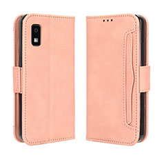 Funda de Cuero Cartera con Soporte Carcasa BY3 para Sharp Aquos wish3 Rosa