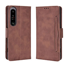 Funda de Cuero Cartera con Soporte Carcasa BY3 para Sony Xperia 1 IV Marron