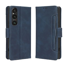 Funda de Cuero Cartera con Soporte Carcasa BY3 para Sony Xperia 1 V Azul