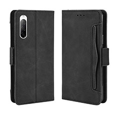 Funda de Cuero Cartera con Soporte Carcasa BY3 para Sony Xperia 10 II Negro