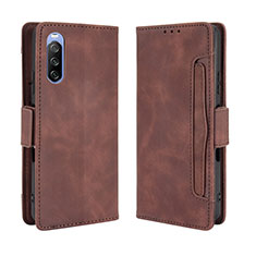 Funda de Cuero Cartera con Soporte Carcasa BY3 para Sony Xperia 10 III Marron