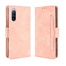 Funda de Cuero Cartera con Soporte Carcasa BY3 para Sony Xperia 10 III Rosa