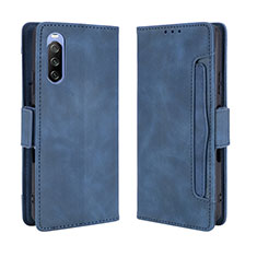 Funda de Cuero Cartera con Soporte Carcasa BY3 para Sony Xperia 10 III SOG04 Azul