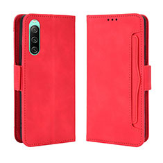 Funda de Cuero Cartera con Soporte Carcasa BY3 para Sony Xperia 10 IV Rojo