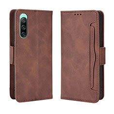 Funda de Cuero Cartera con Soporte Carcasa BY3 para Sony Xperia 10 IV SO-52C Marron