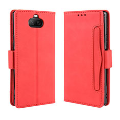 Funda de Cuero Cartera con Soporte Carcasa BY3 para Sony Xperia 8 Lite Rojo