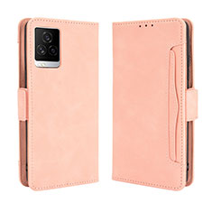 Funda de Cuero Cartera con Soporte Carcasa BY3 para Vivo iQOO 7 5G Rosa