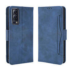 Funda de Cuero Cartera con Soporte Carcasa BY3 para Vivo iQOO Z3 5G Azul