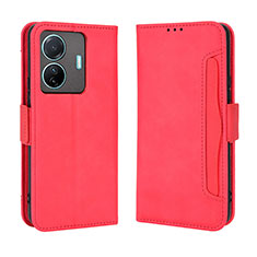 Funda de Cuero Cartera con Soporte Carcasa BY3 para Vivo T1 5G Rojo