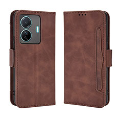 Funda de Cuero Cartera con Soporte Carcasa BY3 para Vivo T1 Pro 5G Marron