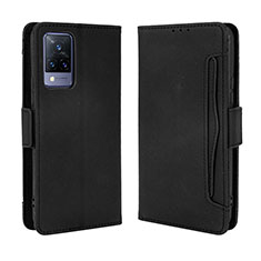 Funda de Cuero Cartera con Soporte Carcasa BY3 para Vivo V21 5G Negro