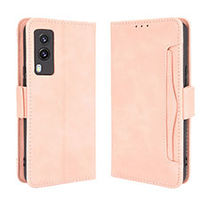 Funda de Cuero Cartera con Soporte Carcasa BY3 para Vivo V21e 5G Rosa