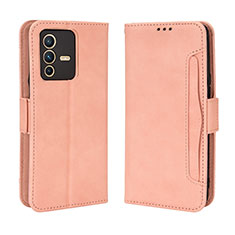 Funda de Cuero Cartera con Soporte Carcasa BY3 para Vivo V23 5G Rosa