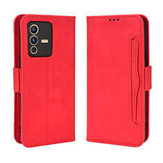 Funda de Cuero Cartera con Soporte Carcasa BY3 para Vivo V23 Pro 5G Rojo