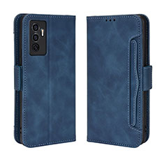 Funda de Cuero Cartera con Soporte Carcasa BY3 para Vivo V23e Azul