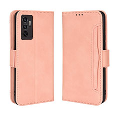 Funda de Cuero Cartera con Soporte Carcasa BY3 para Vivo V23e Rosa