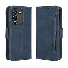 Funda de Cuero Cartera con Soporte Carcasa BY3 para Vivo V25 Pro 5G Azul