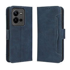 Funda de Cuero Cartera con Soporte Carcasa BY3 para Vivo V25e Azul