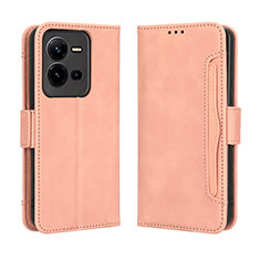 Funda de Cuero Cartera con Soporte Carcasa BY3 para Vivo V25e Rosa