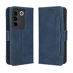 Funda de Cuero Cartera con Soporte Carcasa BY3 para Vivo V27 5G Azul