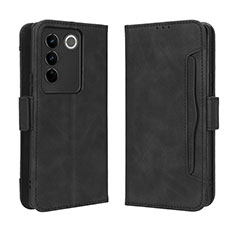 Funda de Cuero Cartera con Soporte Carcasa BY3 para Vivo V27 5G Negro