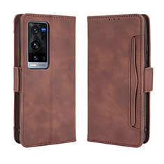 Funda de Cuero Cartera con Soporte Carcasa BY3 para Vivo X60 Pro+ Plus 5G Marron