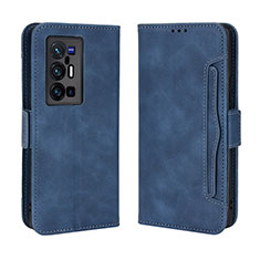 Funda de Cuero Cartera con Soporte Carcasa BY3 para Vivo X70 Pro+ Plus 5G Azul