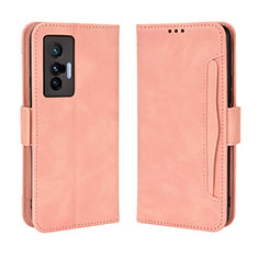 Funda de Cuero Cartera con Soporte Carcasa BY3 para Vivo X70t Rosa