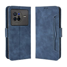 Funda de Cuero Cartera con Soporte Carcasa BY3 para Vivo X80 5G Azul