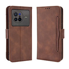 Funda de Cuero Cartera con Soporte Carcasa BY3 para Vivo X80 5G Marron