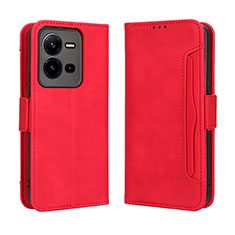 Funda de Cuero Cartera con Soporte Carcasa BY3 para Vivo X80 Lite 5G Rojo