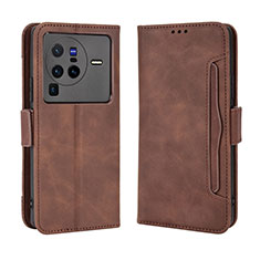 Funda de Cuero Cartera con Soporte Carcasa BY3 para Vivo X80 Pro 5G Marron